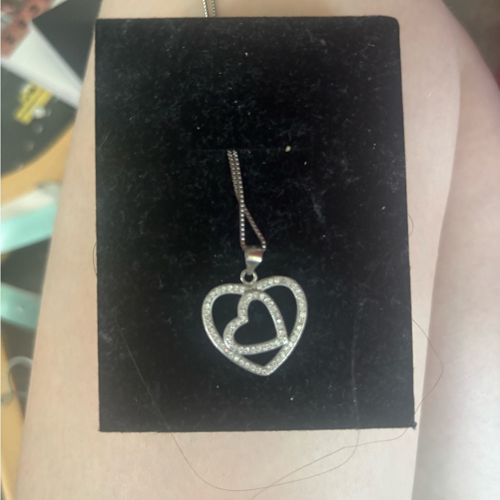 Elegant Silver Heart Pendant Necklace